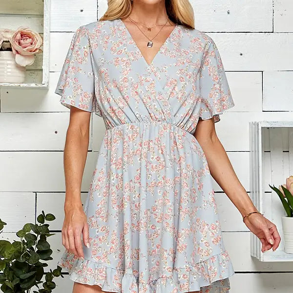 FLORAL VNECK SUMMER DRESS