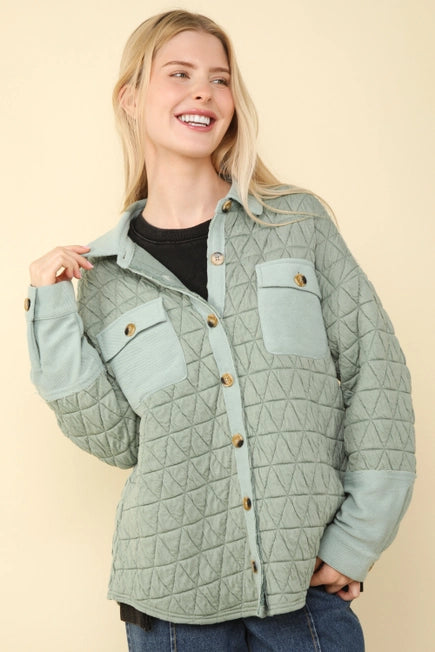 OVERSIZED QUILTED COZY SHACKET